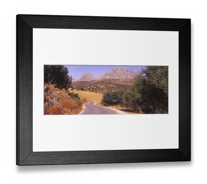 Framed Print : Country road in the landscape in Malaga province