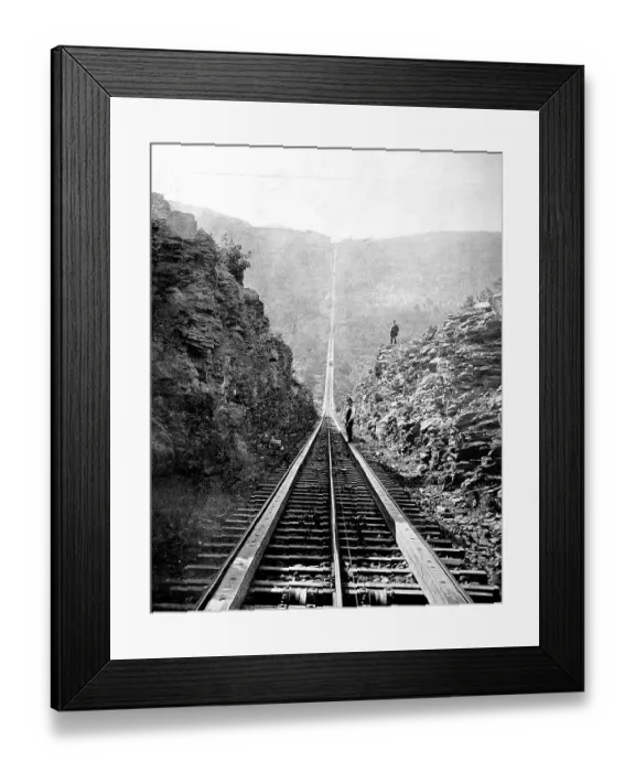 Framed Print : The railway line of the Otis Railway in the Catskill Mountains