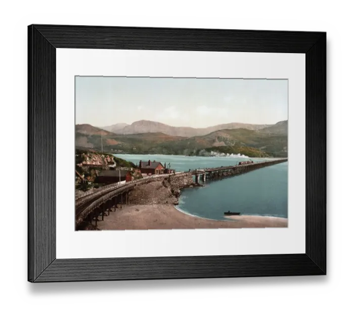 Framed Print : Bridge over the estuary of the River Mawddach at Barmouth