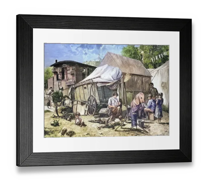 Framed Print : Kuenstlerleben einer fahrenden Theatergruppe Framed Print : Kuenstlerleben einer fahrenden Theatergruppe
