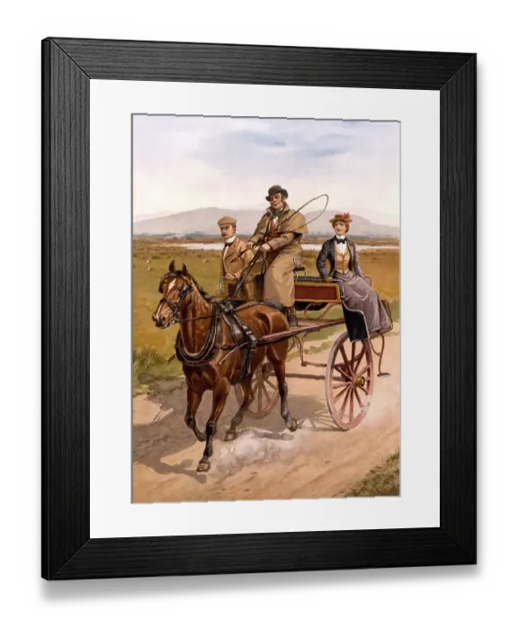 Framed Print : Irish jaunting car, carriage, County Waterfront