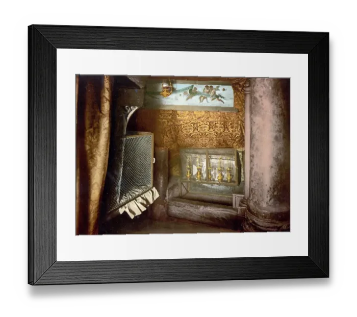 Framed Print : Die Hoehle und die Krippe, Bethlehem