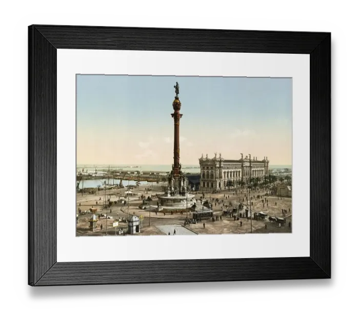 Framed Print : Barcelona. Plaza de la Paz, Spain, c