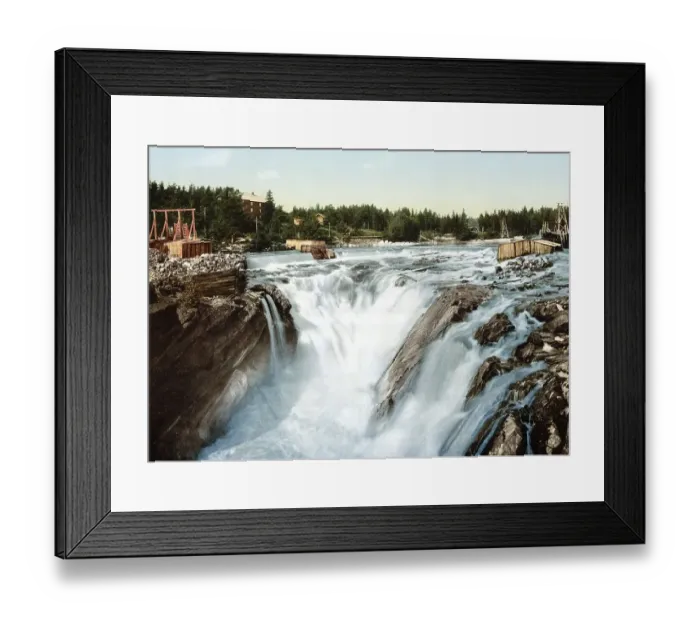 Framed Print : Hofsfossen with Honefos waterfall Framed Print : Hofsfossen with Honefos waterfall