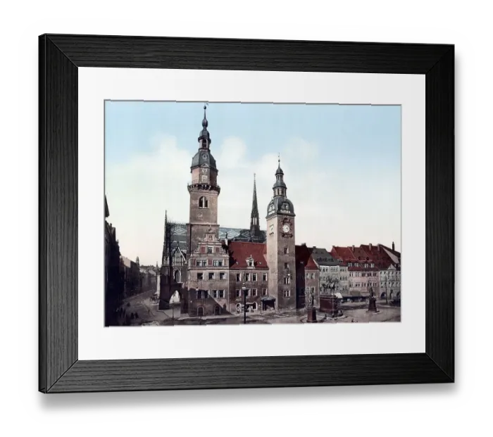 Framed Print : The town hall and the three monuments Framed Print : The town hall and the three monuments