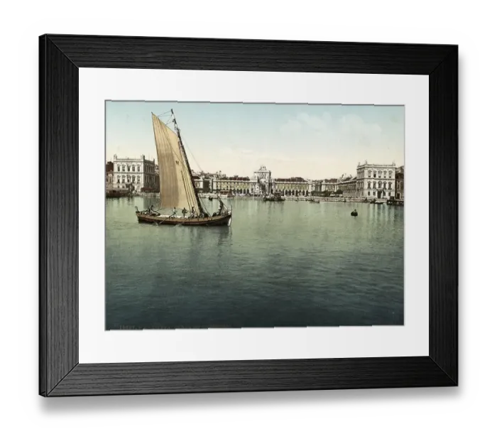Framed Print : Harbour scene, Lisboa, Lisbon, Portugal