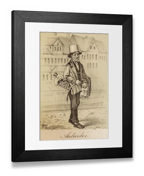 Framed Print : Funny old Hamburg, eel weaver, eel Framed Print : Funny old Hamburg, eel weaver, eel