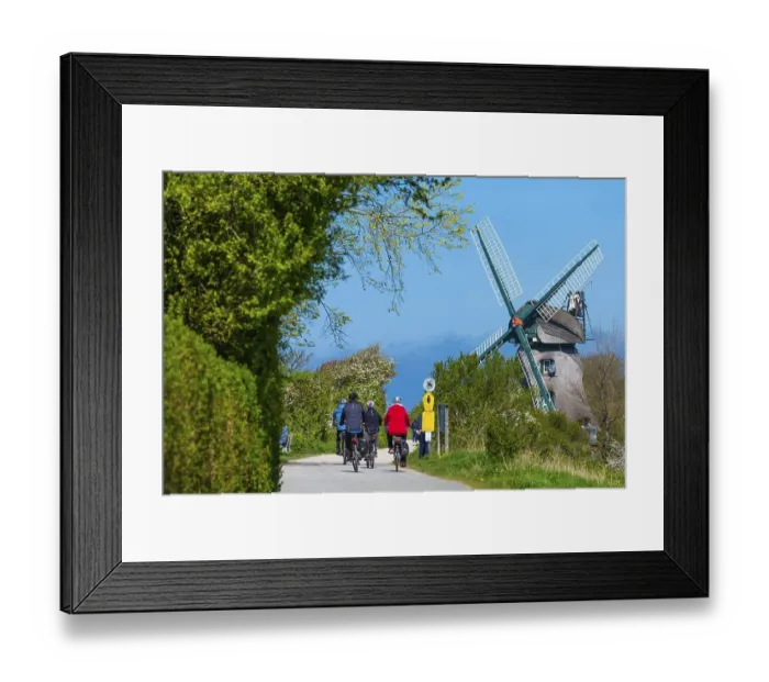 Framed Print : Windmill Charlotte, earthen bollard from 1826
