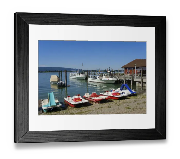Framed Print : Jetty at the harbour, Allensbach Framed Print : Jetty at the harbour, Allensbach