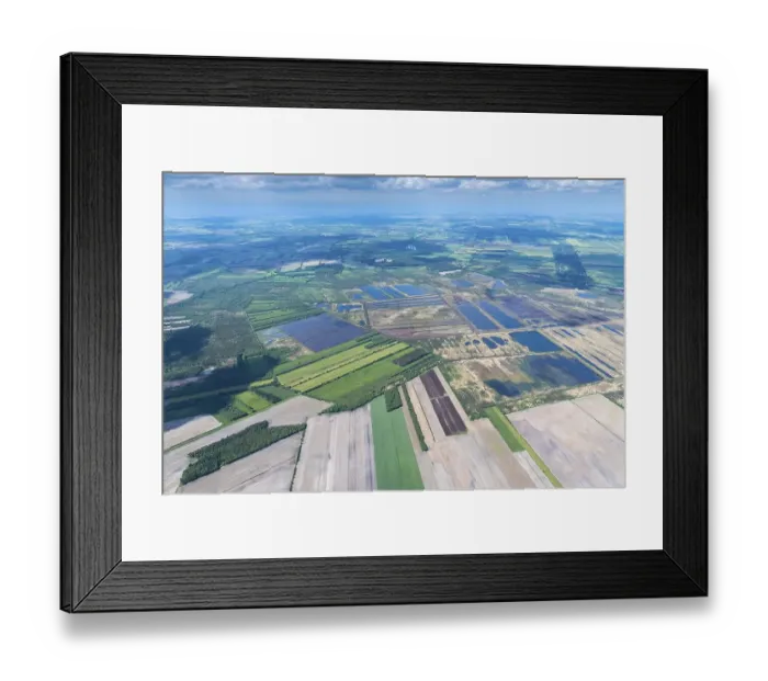 Framed Print : Aerial view of Huvenhoopsmoor, nature conservation