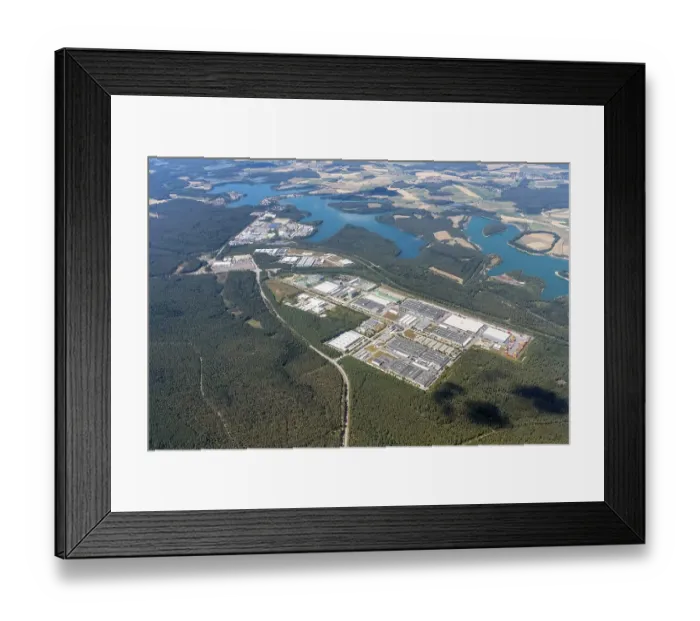 Framed Print : Aerial view of the Wackersdorf industrial estate