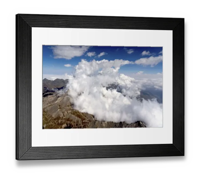 Framed Print : Aerial view of Monte Viso, border Framed Print : Aerial view of Monte Viso, border