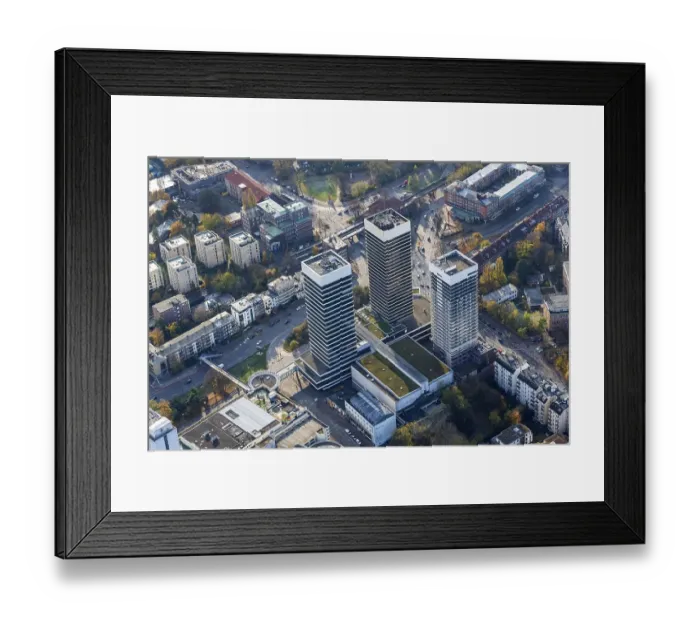Framed Print : Aerial view of the Mundsburg high-rises