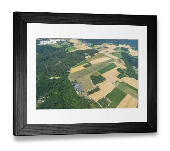Framed Print : Aerial view of Burg Feuerstein airfield Framed Print : Aerial view of Burg Feuerstein airfield