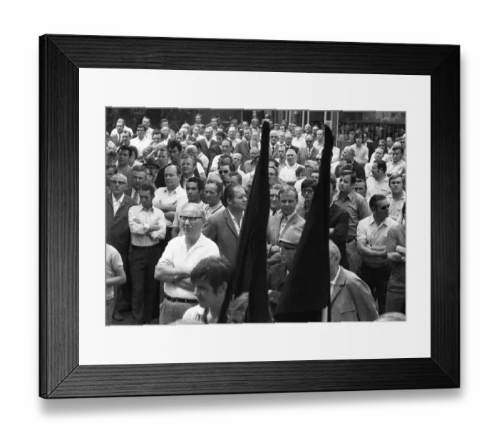 Framed Print : With black flags, mourning and anger