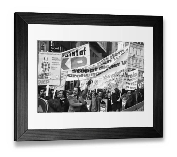 Framed Print : DKP supporters and functionaries demonstrated for a price freeze of communal and general prices on 18