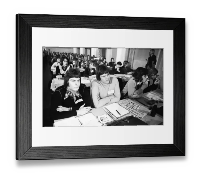 Framed Print : The joint school congress of the Junge Union and part of the Christian Democratic Party (CDU) in Recklinghausen