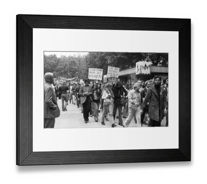 Framed Print : Demonstration of the Communist League of West Germany (KBW) against fare increases on 28
