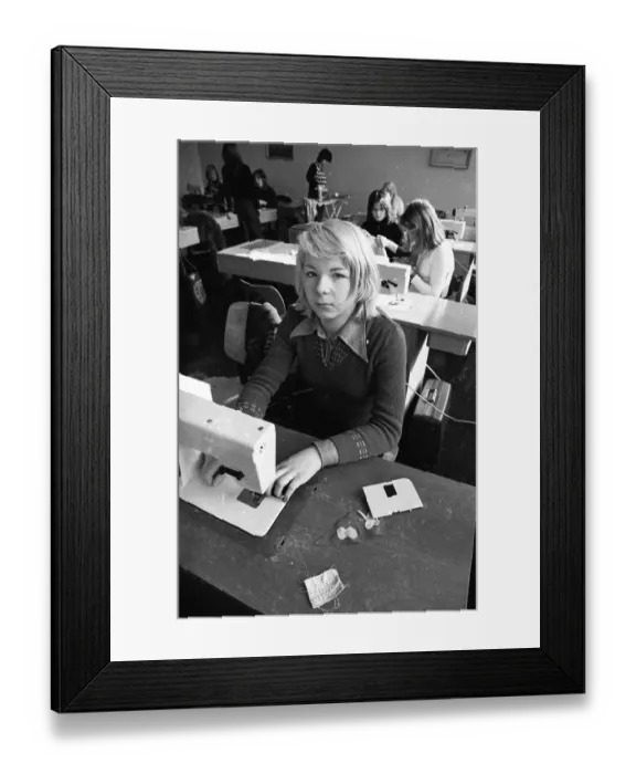 Framed Print : These girls, students of the Women's Vocational School in Gelsenkirchen