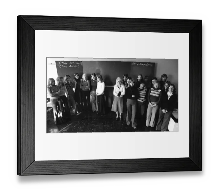 Framed Print : These girls, students of the Women's Vocational School in Gelsenkirchen