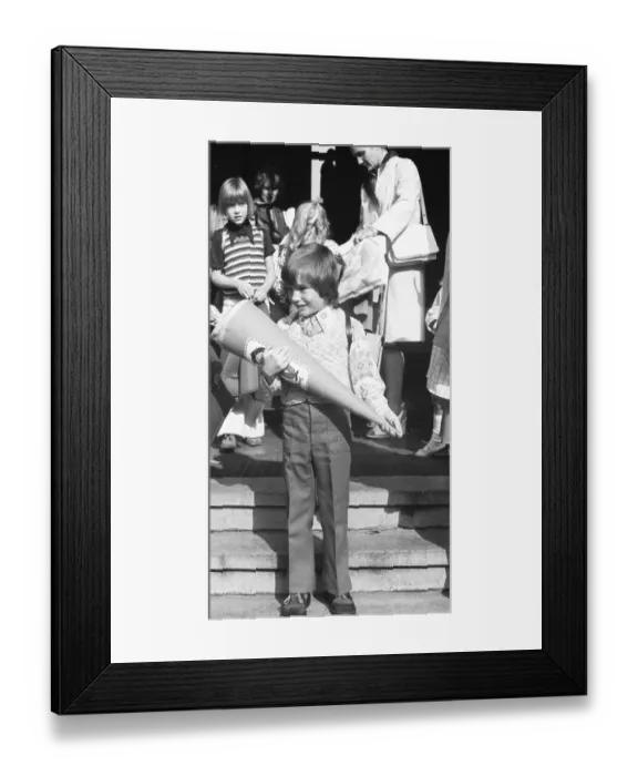 Framed Print : The first day of school on 14.9.1974 in Dortmund