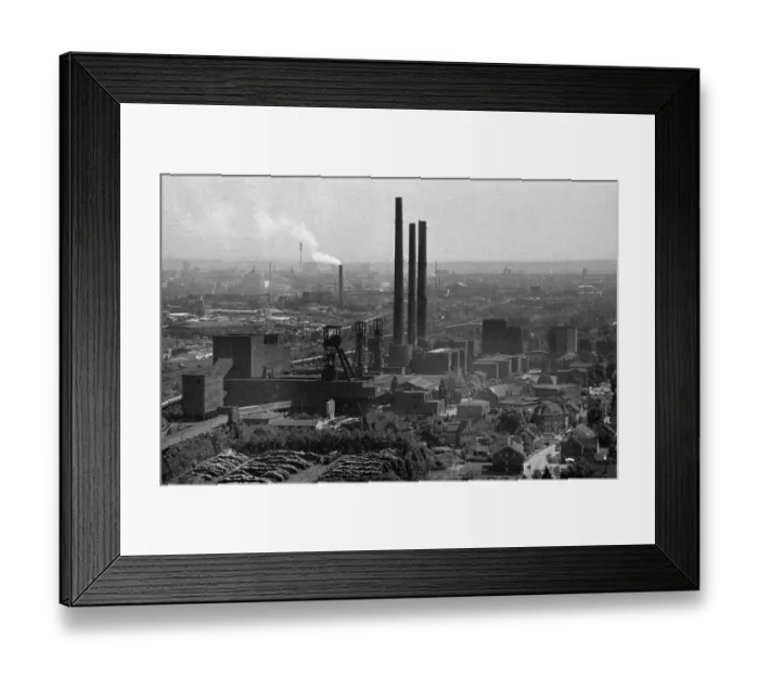 Framed Print : The Hansa colliery in Dortmund from the colliery's coking plant with a view of the colliery grounds on 14