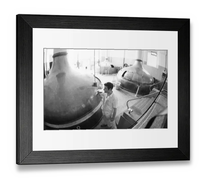 Framed Print : Beer production at the Dortmunder Aktien-Brauerei (DAB) on 29