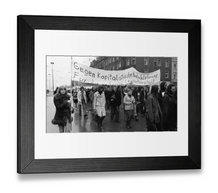 Framed Print : Students at Dortmund University demonstrated on 30