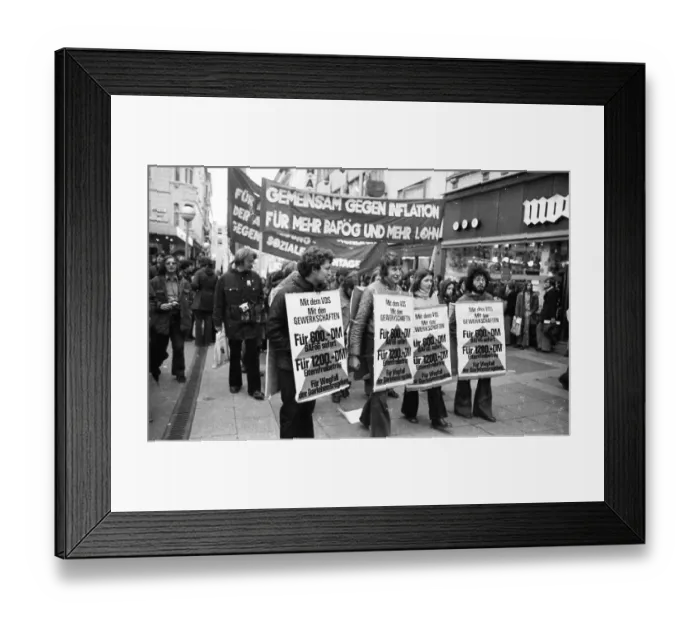 Framed Print : Students, mainly from universities in North Rhine-Westphalia