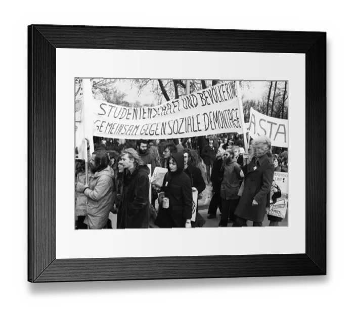 Framed Print : Students, mostly from universities in North Rhine-Westphalia