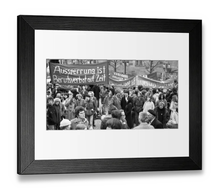 Framed Print : People affected by the Radical Decree and their friends demonstrated against occupational bans 02