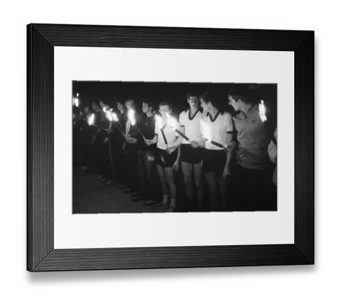 Framed Print : The Yes and No to the 1980 Moscow Olympics brought protesters to the Westfalenhalle on 20