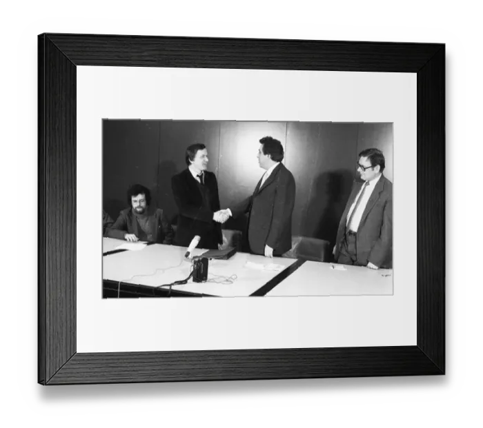 Framed Print : Two men meet for talks between East and West Framed Print : Two men meet for talks between East and West