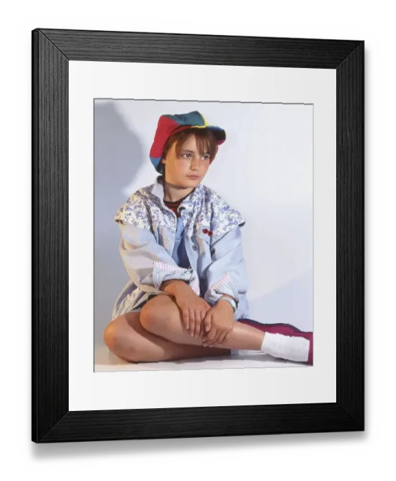 Framed Print : A teenager sits as a model, here Jennifer on 23