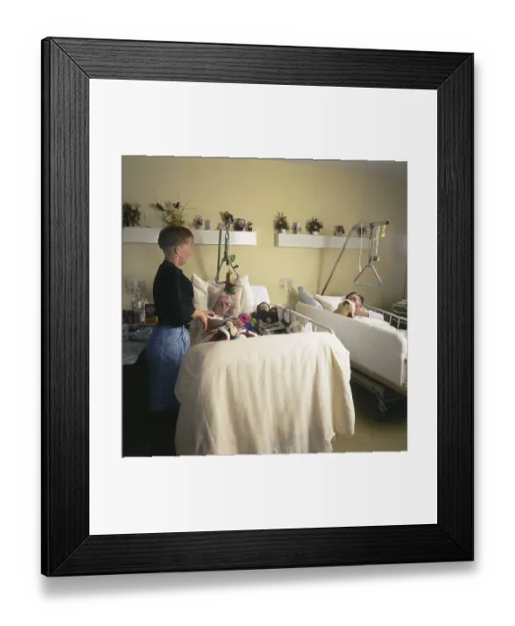 Framed Print : The work in the old peoples home of the Workers Welfare Association