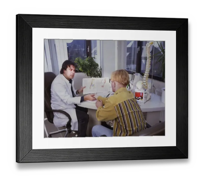 Framed Print : For specialists, the doctor-patient conversation is an important tool of treatment