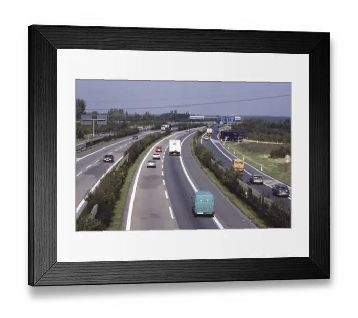 Framed Print : Motorway A 40 80s, Germany, Europe Framed Print : Motorway A 40 80s, Germany, Europe
