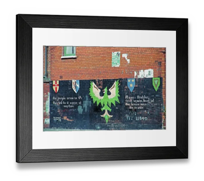 Framed Print : Graffiti on a building facade, Falls Road quarter