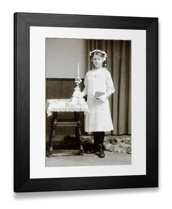 Framed Print : Child on the day of her First Communion Framed Print : Child on the day of her First Communion