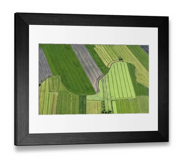 Framed Print : Aerial view of the field landscape