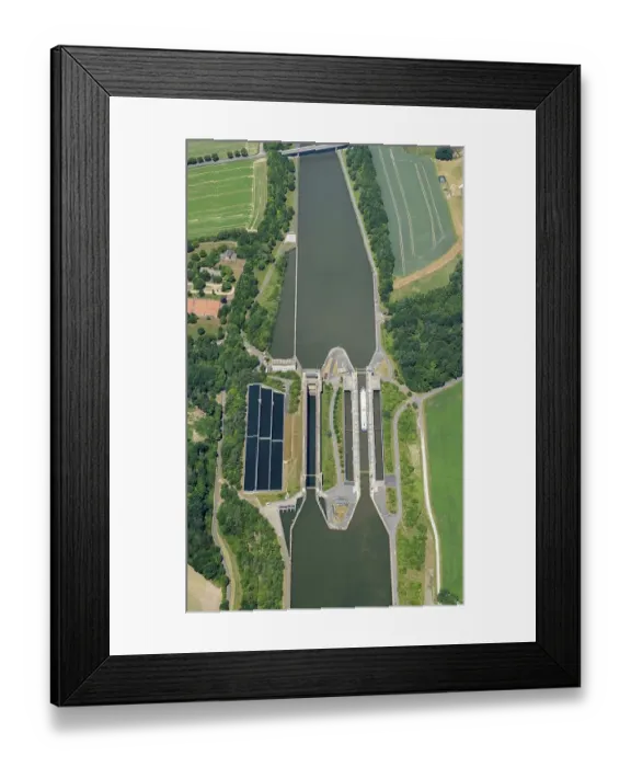 Framed Print : Aerial view lock group Uelzen, Elbe-Seitenkanal Framed Print : Aerial view lock group Uelzen, Elbe-Seitenkanal