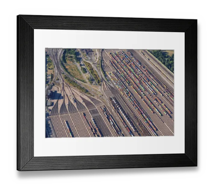 Framed Print : Aerial view of the Maschen marshalling yard