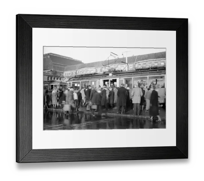 Framed Print : Tram with passengers, 1948, Central Station Framed Print : Tram with passengers, 1948, Central Station