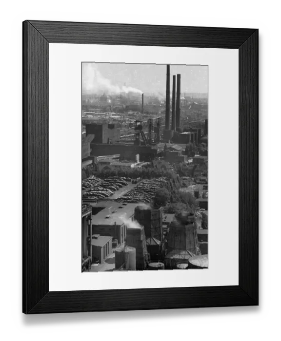 Framed Print : The Hansa colliery in Dortmund from the colliery's coking plant with a view of the colliery grounds on 14