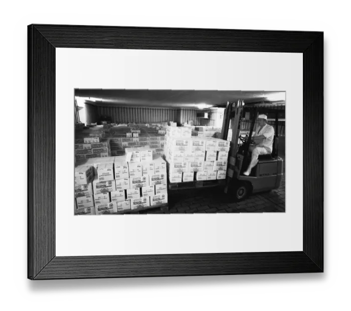 Framed Print : The work of the Westmilch dairy in the production of butter on 28 Framed Print : The work of the Westmilch dairy in the production of butter on 28