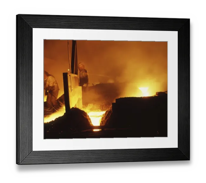 Framed Print : Steel production at Hoesch AG Westfalenhuette on 6