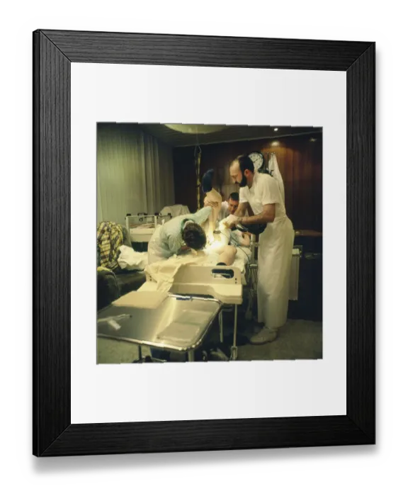 Framed Print : The birth of a child in hospital
