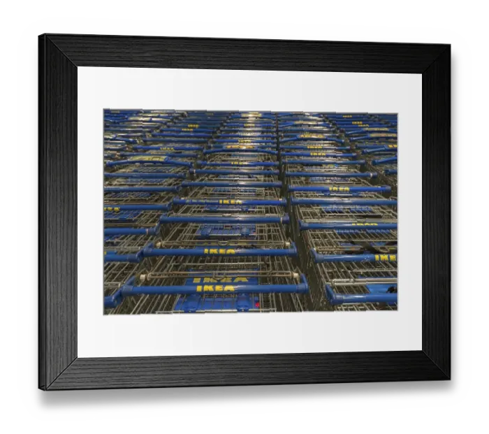 Framed Print : Shopping trolley at IKEA, Bavaria, Germany, Europe