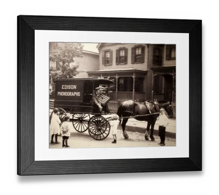 Framed Print : Delivery of new Edison Phonograph rollers Framed Print : Delivery of new Edison Phonograph rollers