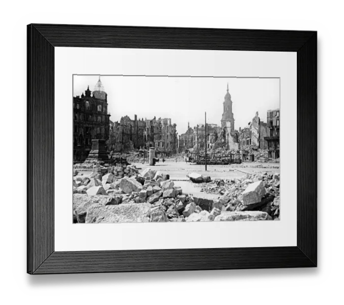 Framed Print : View from the Luther monument to the Kreuzkirche and the town hall tower